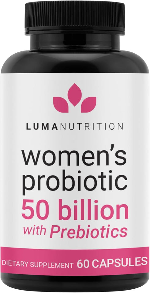 Luma Nutrition Probiotics for Women with Prebiotics - 50 Billion CFU - Digestive, Immune & Feminine Support - 60