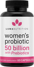 Luma Nutrition Probiotics for Women with Prebiotics - 50 Billion CFU - Digestive, Immune & Feminine Support - 60
