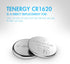 Tenergy CR1620 3V 5 Count Lithium Button Cell Battery, for Car Keys, Watches, Calculators, Remote Controls
