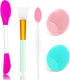 5PCS Silicone Face Scrubber Set, Lip Scrub Brush and Cleansing Brush for Men Women, Exfoliating Face Tool