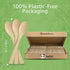 Bamboo Spoons Set, 100 Biodegradable Utensils, Reusable or Disposable Eco-Friendly Flatware for Parties