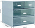 Makeup Organizer, Desk Organizer with 4 Drawers, Vanity Cosmetic Storage Box for Bathroom Counter or Dresser, Blue