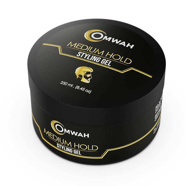 OMWAH Professional Hair Styling Gel for Men, Strong Hold Hair Gel with Vitamin E & Pro-VB5, Flake-Free Formula