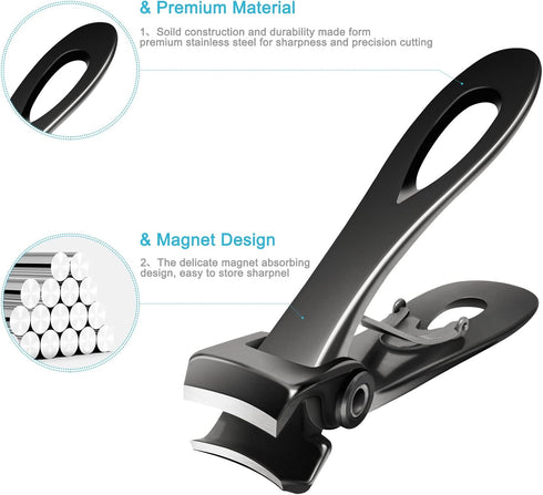 Toenail Clippers for Thick Toenails, Long Handle Wide Jaw Opening Nail Clippers for Adults, Heavy Duty for Fingernail