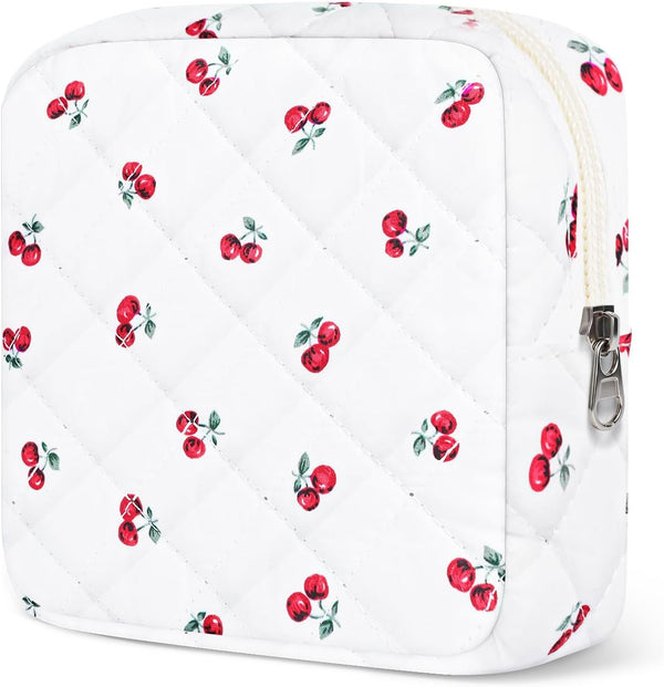 Likesing Quilted Period Bag, Period Pouches for Teen Girls Womens, Portable Floral