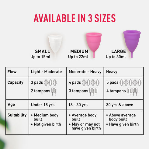Sirona Reusable Menstrual Cup - Large for Women, Period Cup with No Rashes or Leakage, Best Alternative to Pads