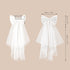 SWEETV Bridal Hair Bow Veil, White Bow Clip Bachelorette Party Decorations, Pearl Accessories for Bride to Be