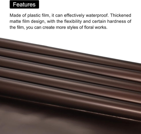 MECCANIXITY 10 Pcs Double Sided Color Flower Wrapping Paper, Orange+Brown, 22.8"x22.8" Waterproof for DIY Crafts