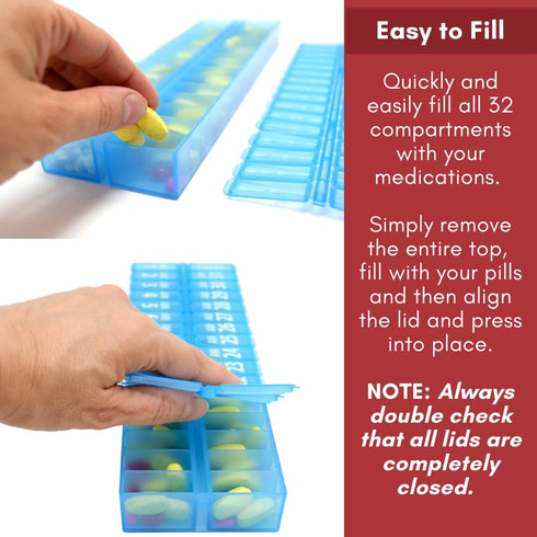 Set 31 Set 2 31 Twice-a-Day Monthly Pill Box Planner - AM & PM Medication Organizer for Days! Contains Organizers
