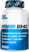 Evlution Nutrition Vitamin D3 + K2 - 60 Servings - Supports Immune System, Bone, Brain & Heart Health