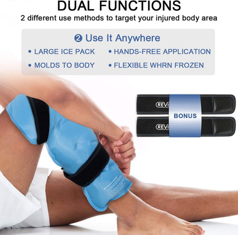 REVIX Full Back Ice Pack for Injuries - Reusable Large Gel Ice Wrap for Back Pain Relief, XXL
