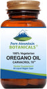Pure Mountain Botanicals Wild Oregano Oil Capsules, 60 Kosher Vegan Caps, 510mg Mediterranean Oil