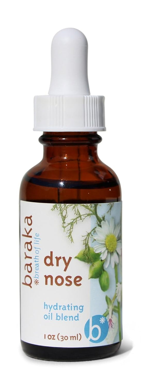 Baraka Dry Nose Nasal Moisturizer - Organic Essential Oils in Sesame Oil Base, 1 oz Dropper