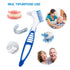 Denture Case with Brush & Portable Toothbrush Box, 100% No-Leak Retainer Box Set for Traveling, Blue