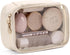 Pocmimut PU Leather Clear Makeup Bag, Travel Essentials Cosmetic Organizer for Women (Beige)