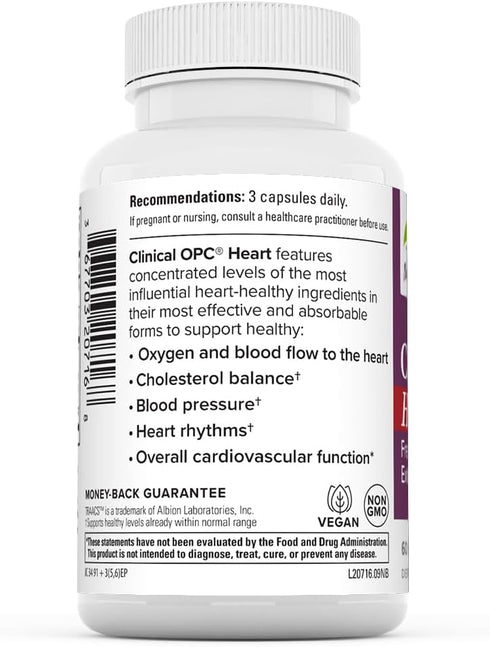 Terry Naturally Clinical OPC Heart - 60 Capsules, French Grape Seed Complex, Non-GMO, Vegan, Gluten Free