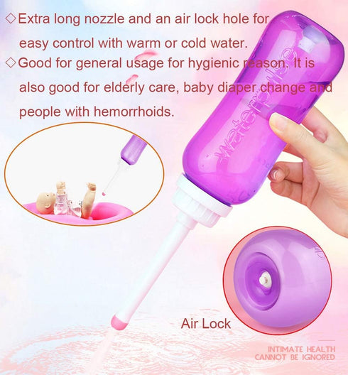 Portable Hand-held Personal Health Vaginal Washing Container, Travel Urinal Spray Scrubber for Vulva and Anus Cleaning