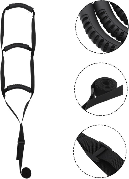 Veemoon Adjustable Bed Ladder for Elderly Physiotherapy Aid Belt Easy Install Bed Rails Disabled Pull up Strap Light