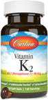 Carlson Vitamin K2 MK-7 (Menaquinone) - 90 mcg, Bone Support, 120 Softgels