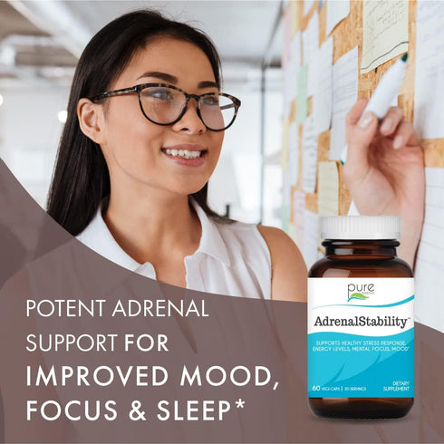 Adrenal Stability by Pure Essence - Adrenal Fatigue Supplement with Ashwagandha, Holy Basil - Supports Healthy Stress