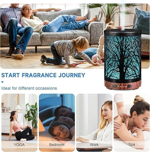 Set, 7 6 Pack Oil Diffuser with Essential Oils Aromatherapy Diffuser with Color Lights and Auto Shut-Off, Cool Mist