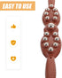 VILLCASE Massage Roller with Steel Balls, Handheld Muscle Massager Tool for Back and Neck, Wooden and Steel
