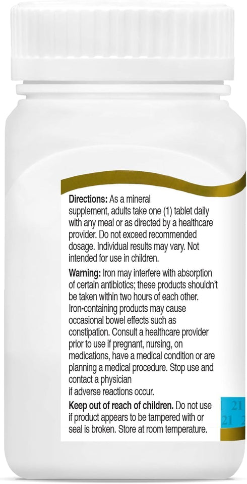 21st Century Iron Tablets, Slow Release, 60 Count, PACK OF 2 - Packaging May Vary