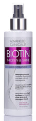 Advanced Clinicals Biotin Hair Spray 8 Fl Oz, Thicken & Shine Leave-In Treatment for Fine, Damaged Hair