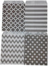 Biodegradable Paper Candy Cookie Bags - Food Safe Favor Bags for Parties, 100 Count, Assorted 4 Designs