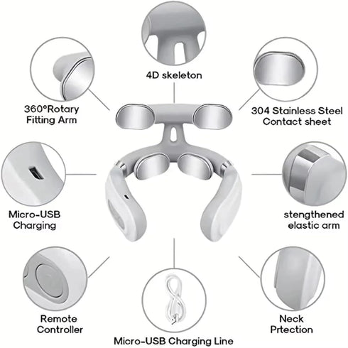 wfofmo 6 15 Vibrating Neck Massager with Vibration Modes & Intensity Levels,Promote Muscle Relaxation for Women Men