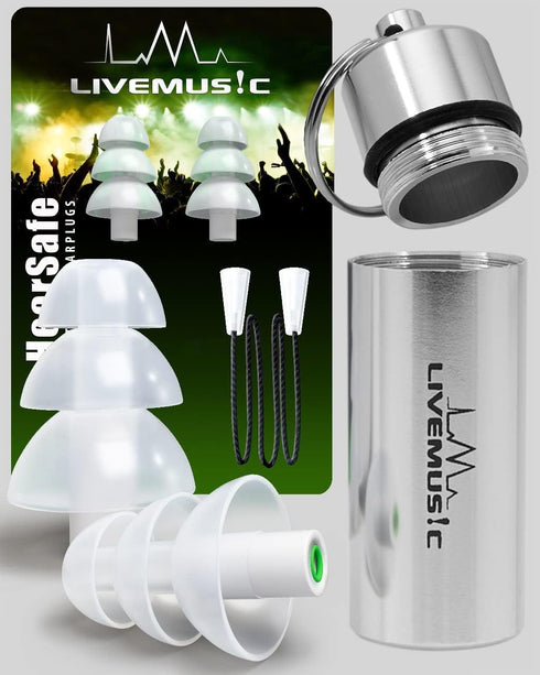 HearSafe Ear Plugs - High Fidelity Earplugs for Musicians, Concerts, DJs, Reusable Noise Protection (Standard Size)