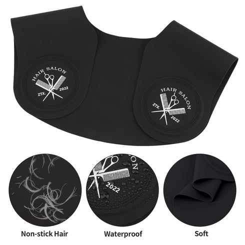 Segbeauty Hair Cutting Collar, Silicone Neck Wrap Guard for Salon Barber Haircut & Coloring - Black