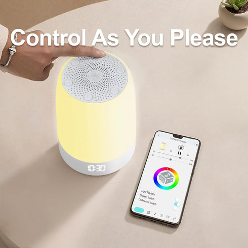 Reajoy 32 8 ControlBluetooth White Noise Machine Alarm Clock for Baby Adults Kids with Soothing Sounds Colors Rainbow