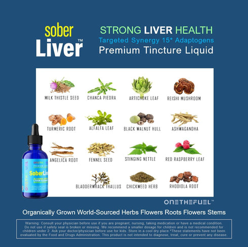 Sober Liver 2oz. Plant-Based Liver Cleanse and Detox Support + 100% Natural Hydration Liver Health Supplement with