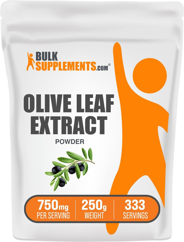 BulkSupplements.com Olive Leaf Extract Powder, Herbal Supplement, Gluten Free, 750mg per Serving, 250g (8.8 oz) Pack of