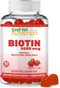Vegan Biotin Gummies for Adults & Kids, 90 Gummies, 5000 mcg, Halal, for Hair, Skin & Nails