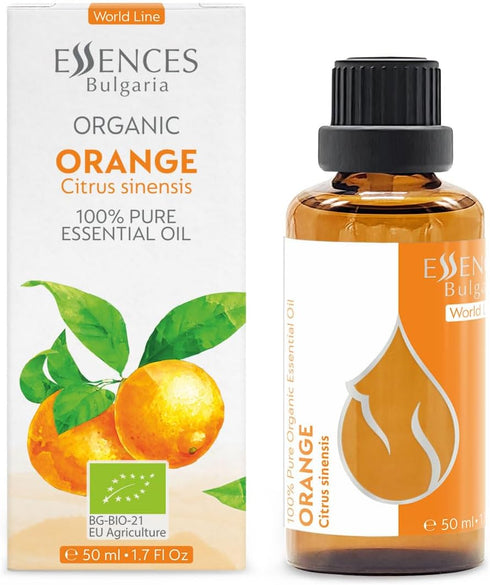 Essences Bulgaria Organic Orange Essential Oil 1.7 Fl Oz (50ml) - 100% Pure and Natural for Aromatherapy and Skincare.