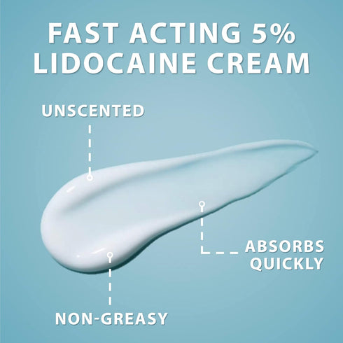 Curist 5% Lidocaine Cream, Topical Pain Relief, Numb Quickly & Effectively, 2 oz Jar