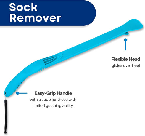 RMS Sock Aid Kit - Easy On Easy Off Device for Men and Women with Limited Mobility, Blue