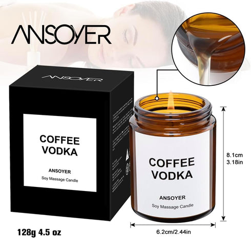Massage Oil Candle, 4.5oz Romantic Gift SPA Use Home Scented Candle Body Oil with Soybean Oil