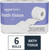 Amazon Basics 2-Ply Toilet Paper, 6 Rolls = 24 Regular Rolls, 350 Sheets, Unscented