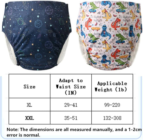 Unisex Reusable Adult Waterproof Cloth Diapers with Diaper Inserts,Adjustable Incontinence Pocket Diaper