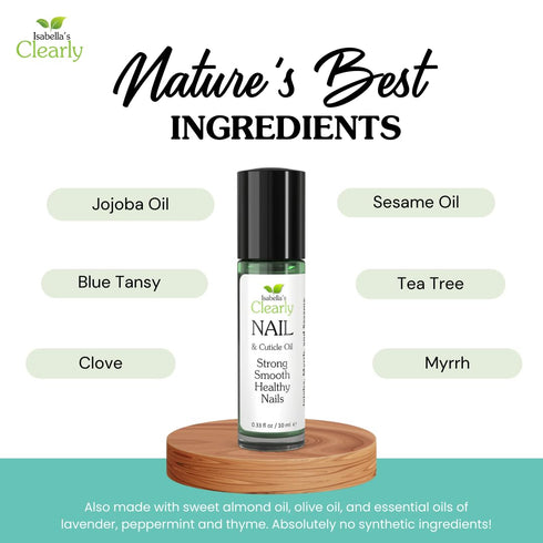 Isabella's Clearly NAIL and Cuticle Oil for Strong Nails - Natural Essential Oil Blend