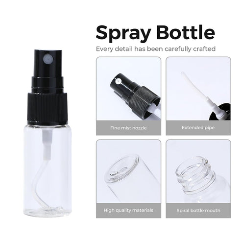 longway 15 PCS 0.5oz/15ml Transparent Empty Fine Mist Spray Bottles with Cap, Small Refillable Containers