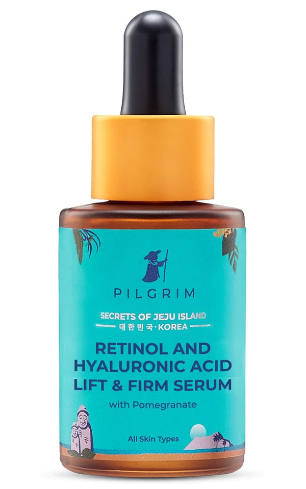 Pilgrim Korean Lift & Firm Face Serum with 1% Hyaluronic Acid + 0.5% Retinol, Anti Aging, 1.01 Fl Oz/30ml