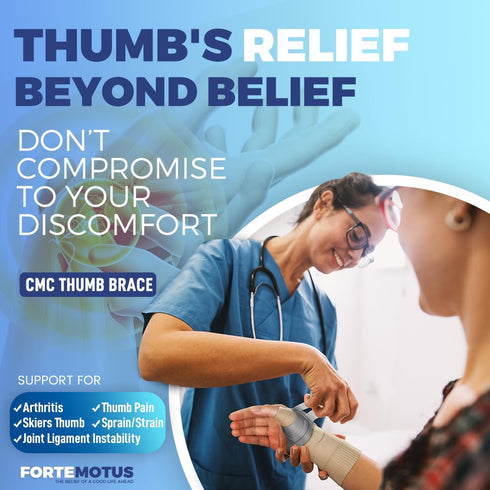 CMC Thumb Brace Splint, Adjustable Lightweight Support for Thumb CMC Joint Pain, Slate - Right