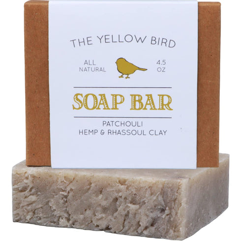 The Yellow Bird Patchouli Hemp Soap Bar, Natural Handmade Soap for Sensitive Skin, Vegan & Cruelty-Free