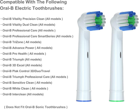 Electric Toothbrush Replacement Heads Compatible with Oral-B, Soft Bristles, 16 Pack