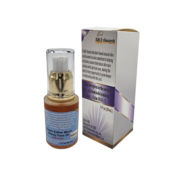 Queen Esther Myrrh Beauty Face Oil, Myrrh-Infused Skincare Essential Oils with Rosehip, Argan, Seabuckthorn,