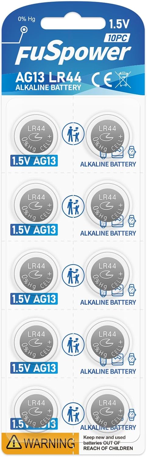 LR44 AG13 357 303 SR44 1.5V Button Coin Cell Batteries (Pack of 10)